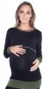 MijaCulture – 2 in1 Maternity and Nursings Long sleeve Shirt Top Soft material 9048 Black / Khaki